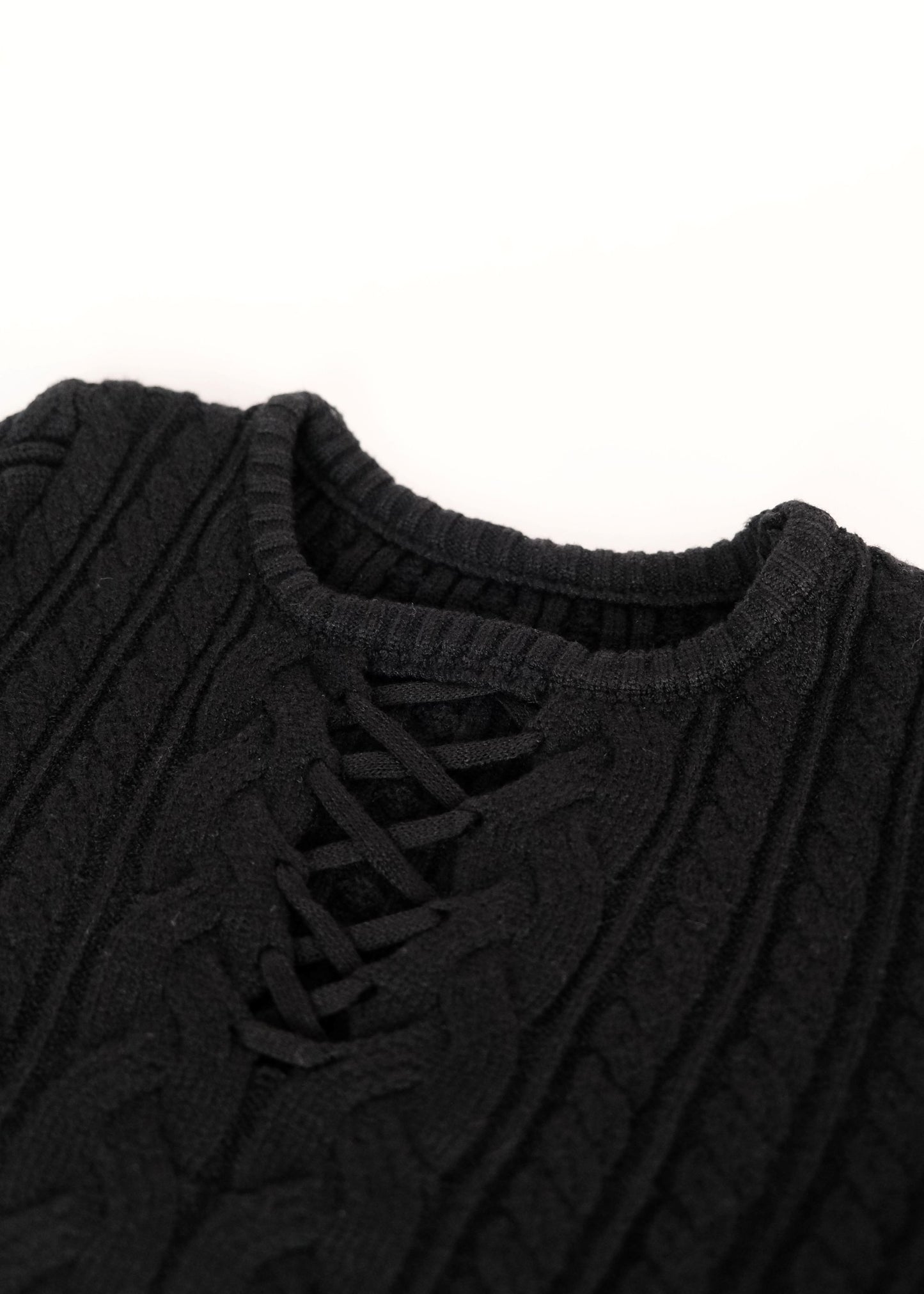 Black Chunky Knit Top