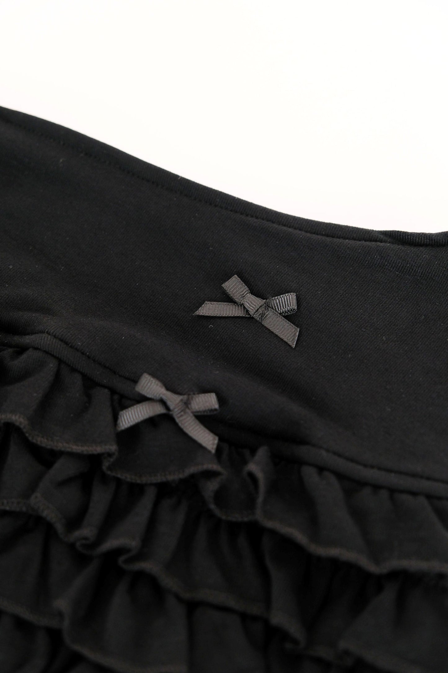 Black Bow Tiered Ruffle Skirt
