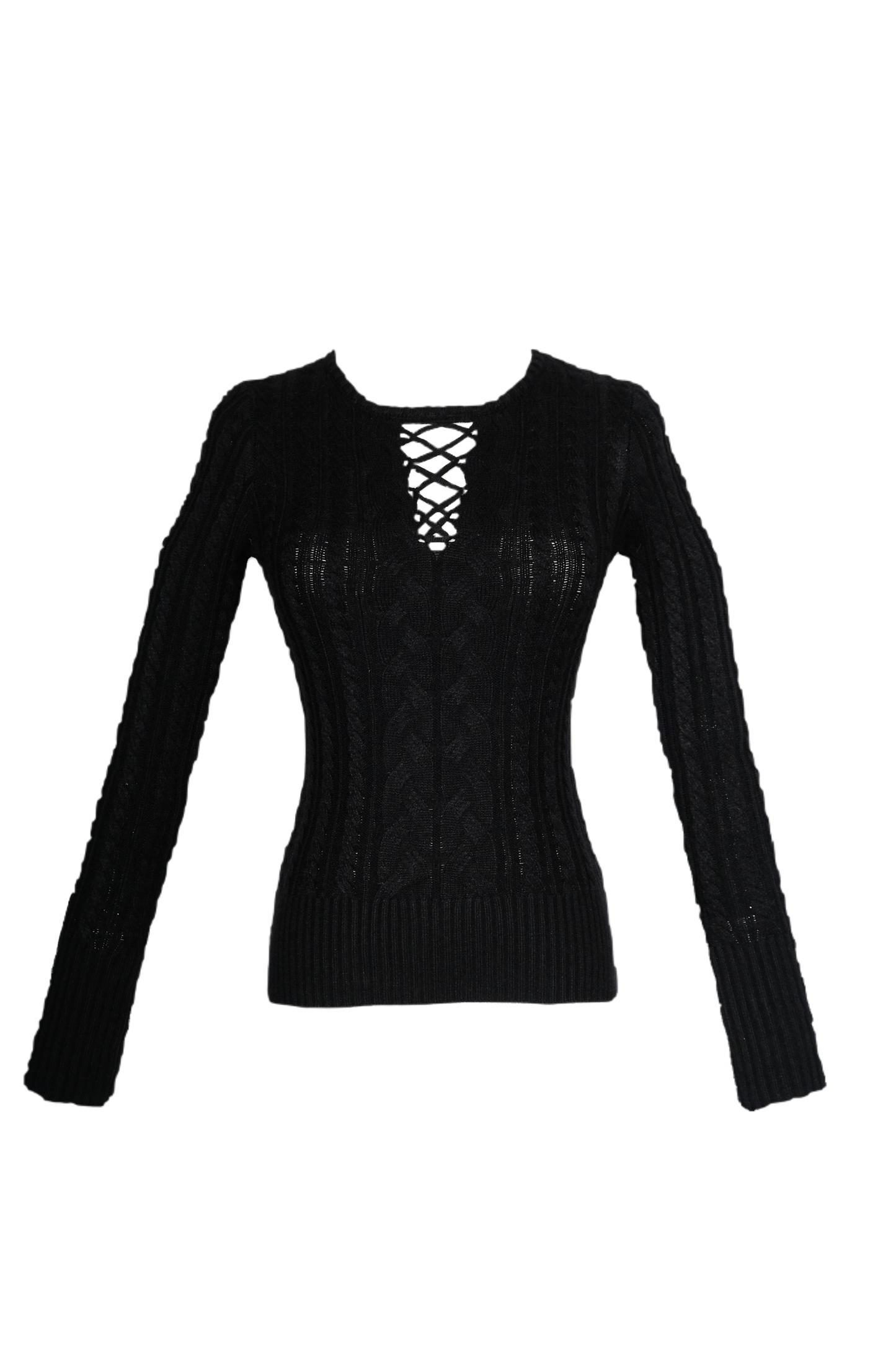 Black Chunky Knit Top