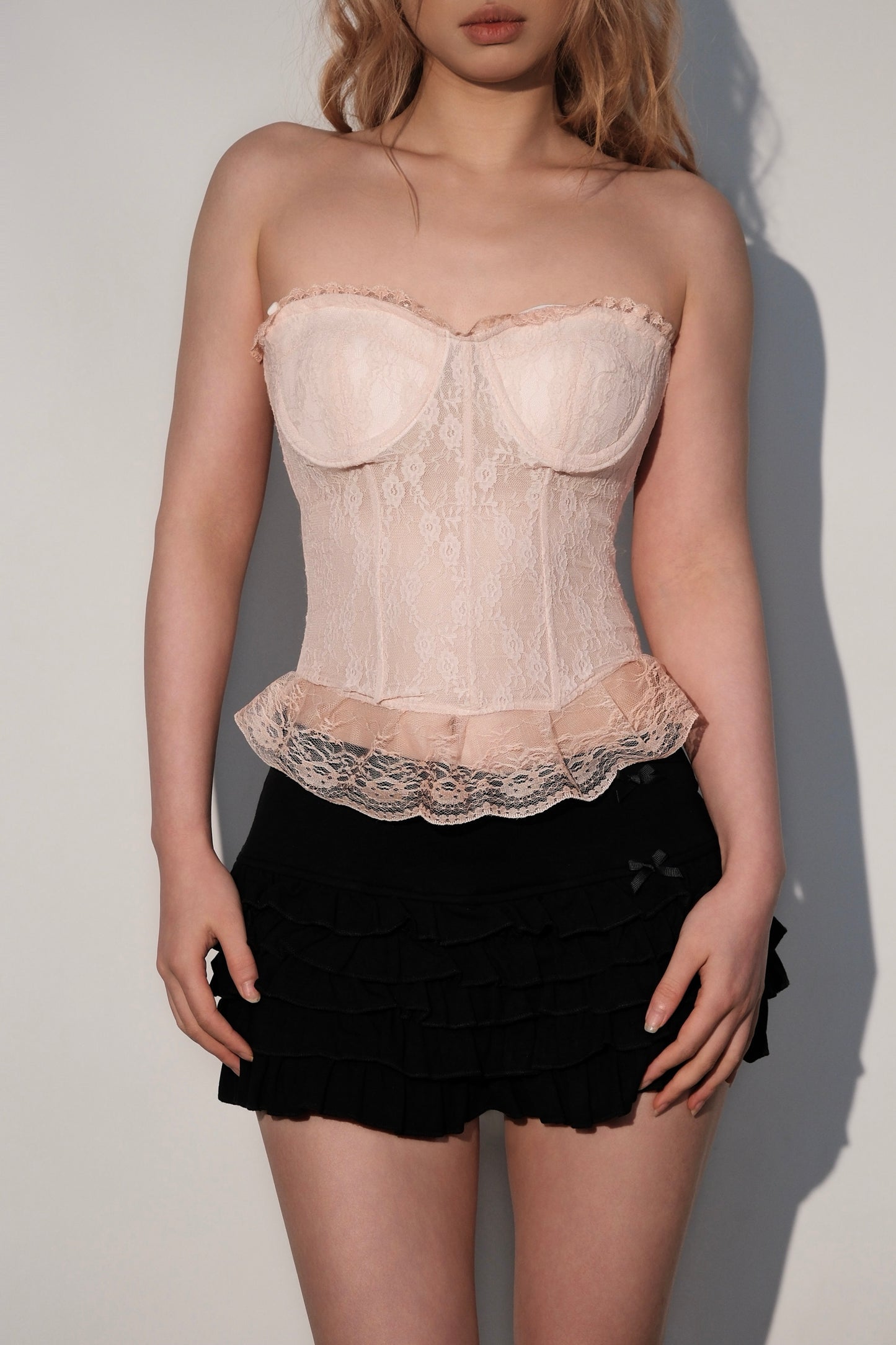 Pink Lace Corset Top