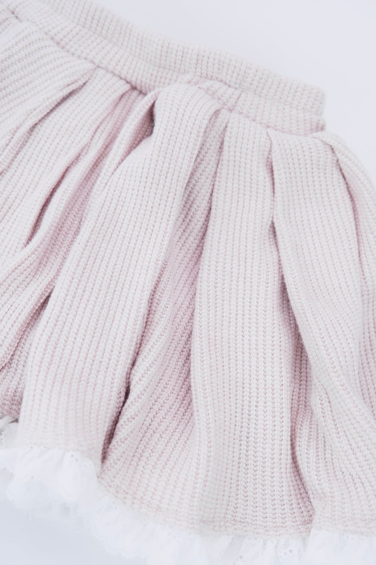 Lace-Knit Hooded Top & Pleated Skirt Set