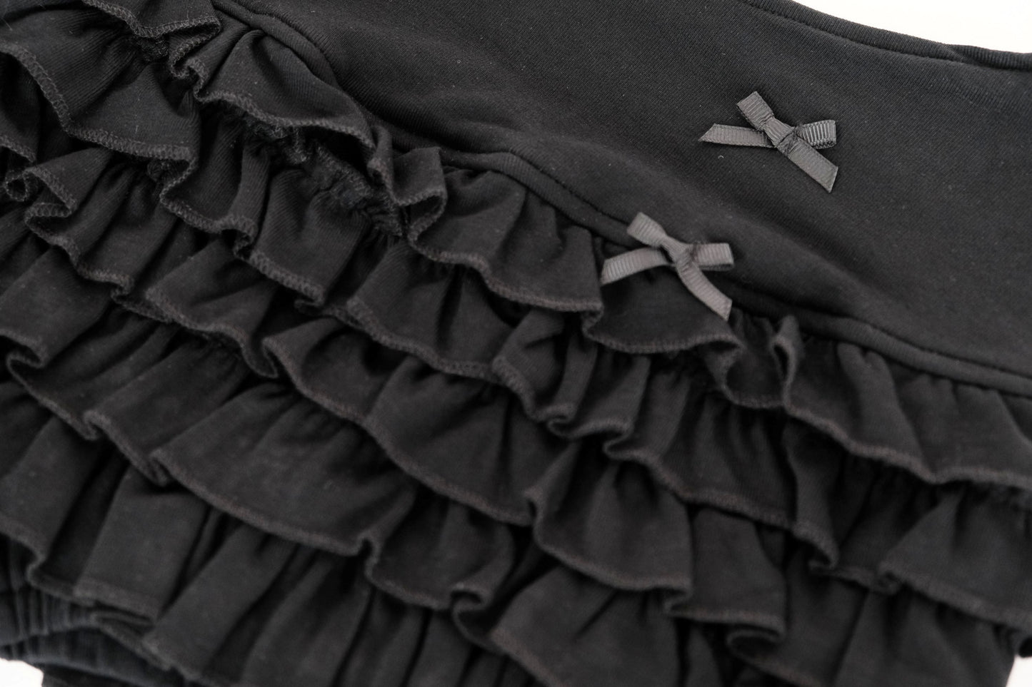 Black Bow Tiered Ruffle Skirt