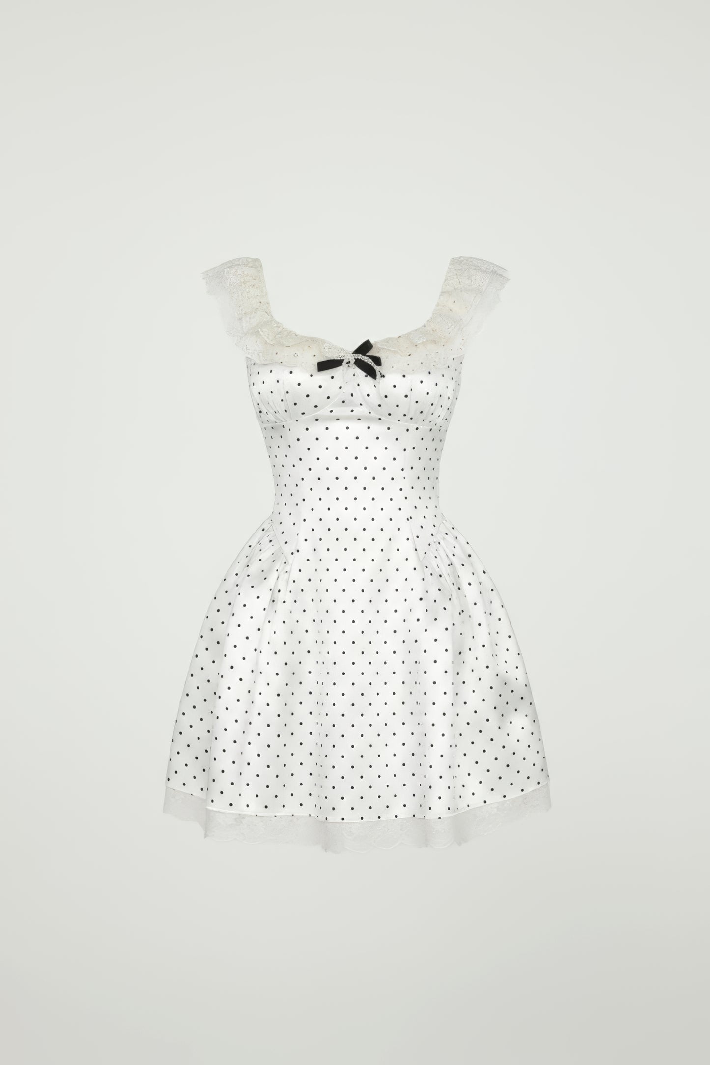 Polka Dot Satin-Slip Dress