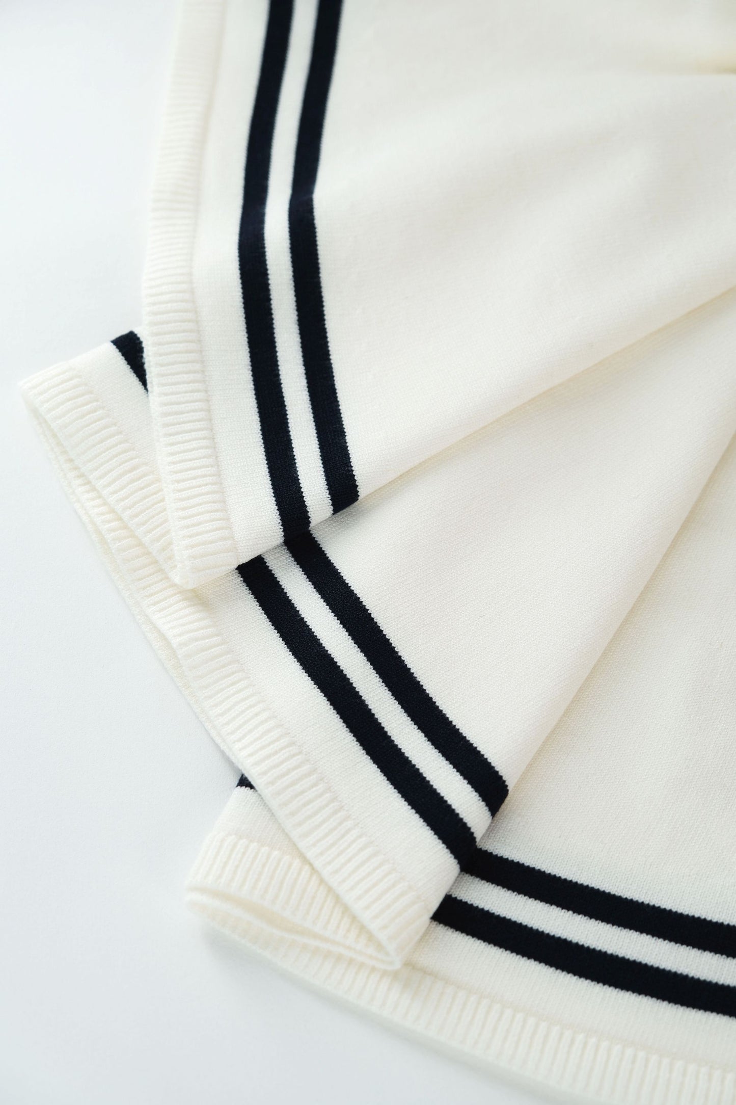 Nautical-style Flutter Sleeve Knit Dress