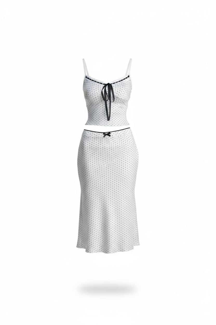 Polka Dot Bow-Tie Cami Bodycon Dress