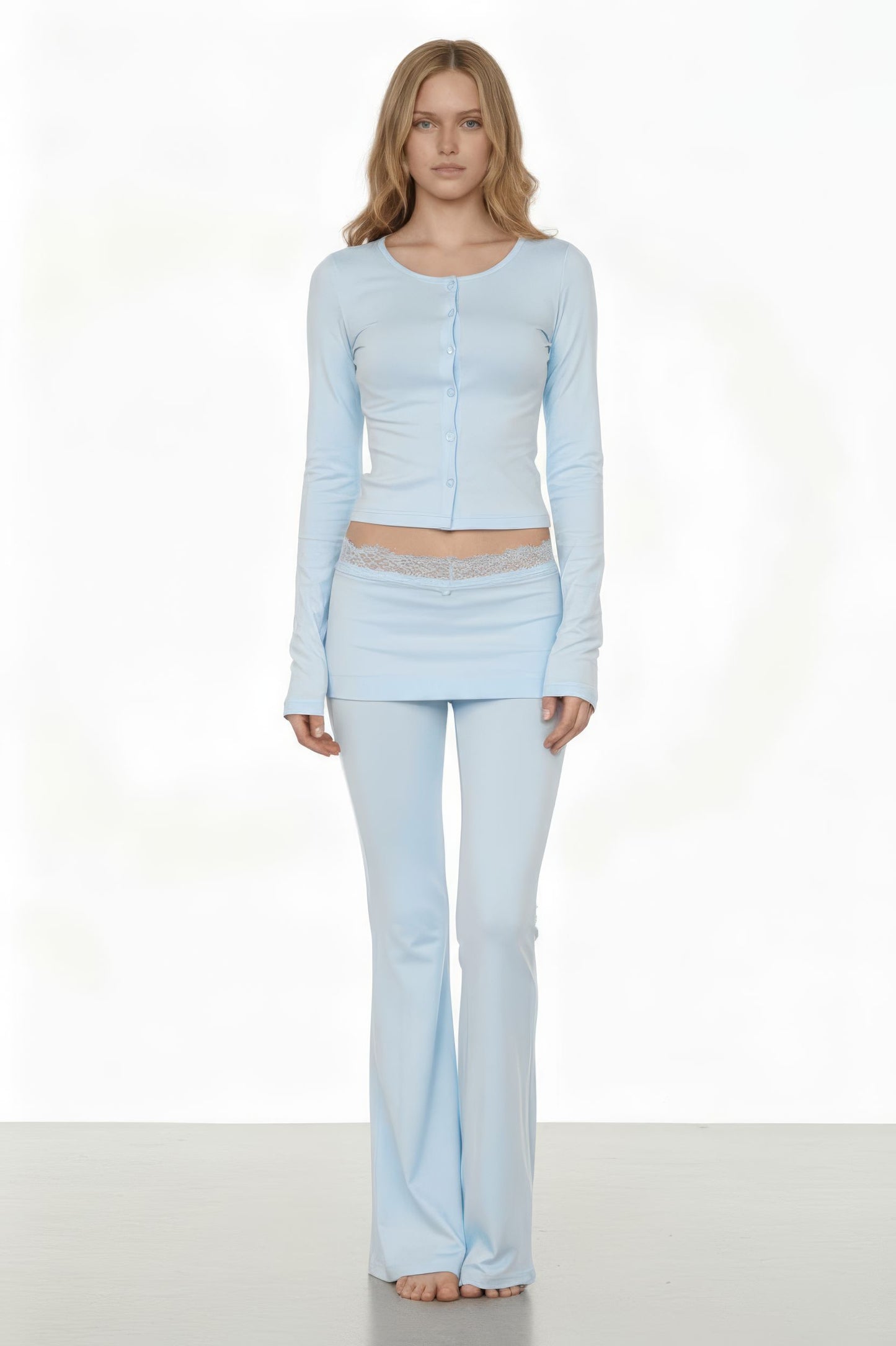 Cozy long sleeves & foldover pant outfit