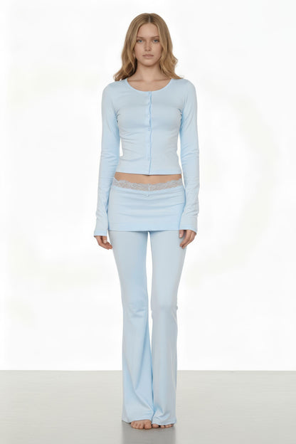 Cozy long sleeves & foldover pant outfit