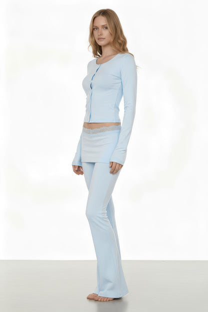 Cozy long sleeves & foldover pant outfit