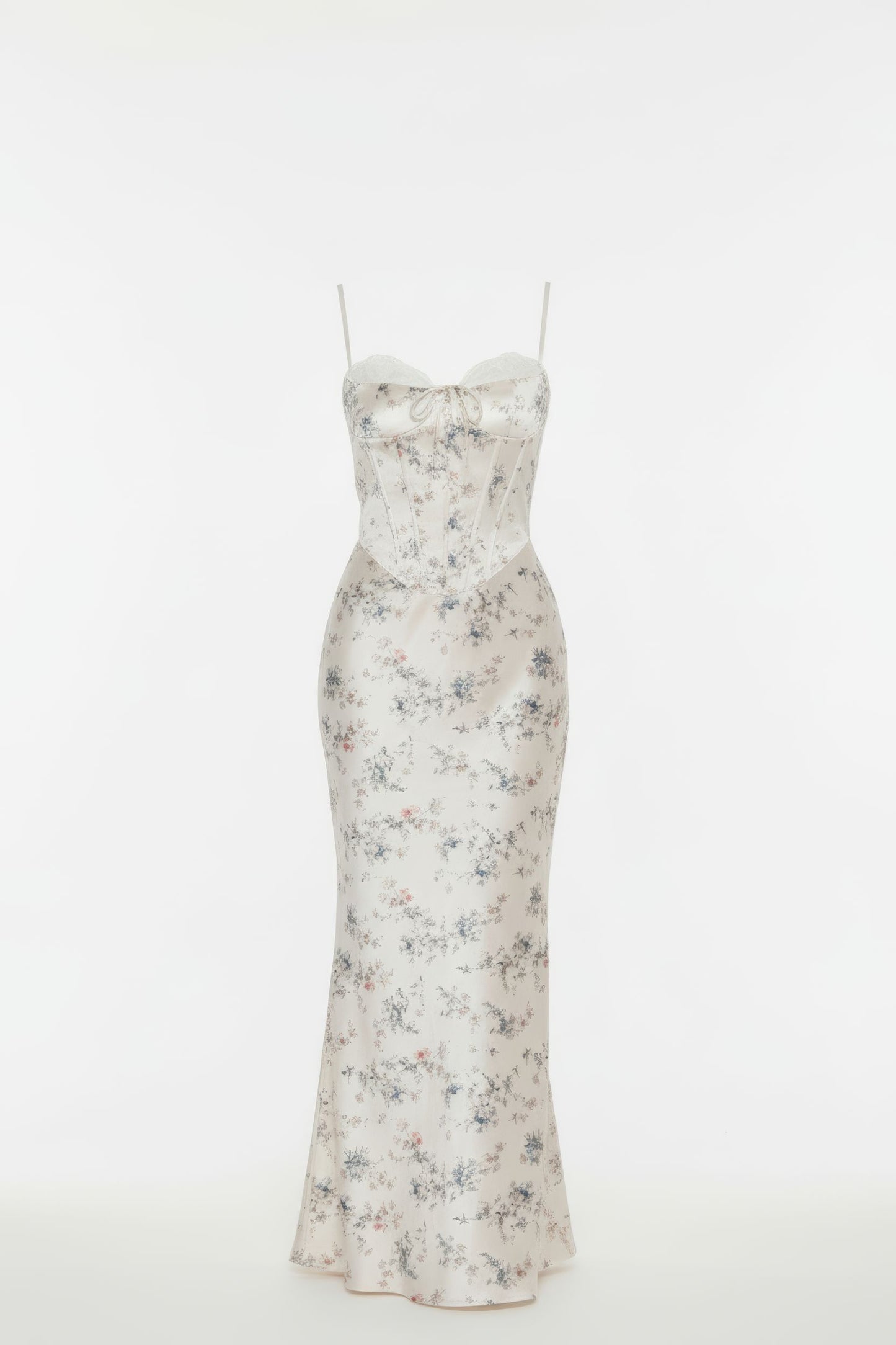 Structured Bustier Floral Slip Dress