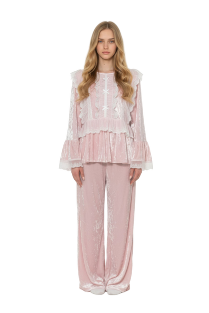 Bow-Detailed Lace Thermal