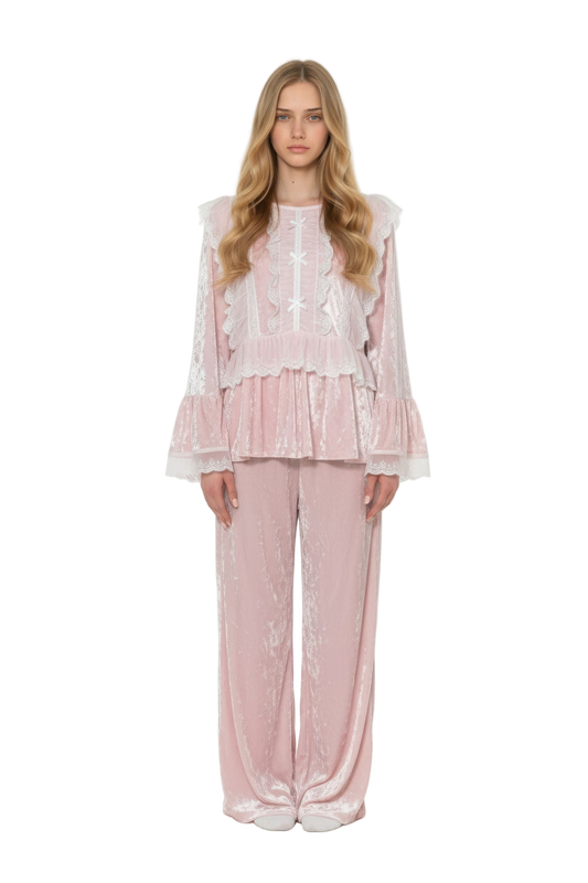 Bow-Detailed Lace Thermal