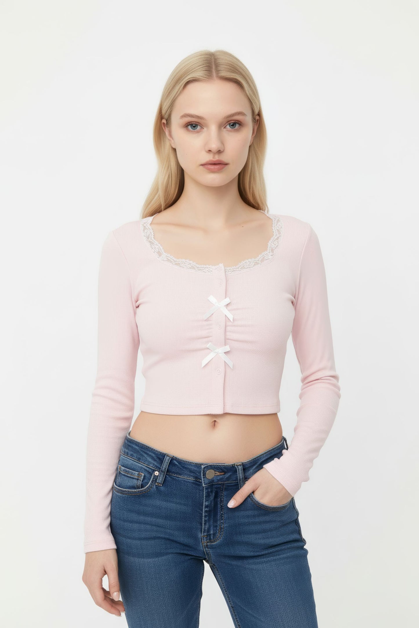 Pink Lace-Trimmed Top