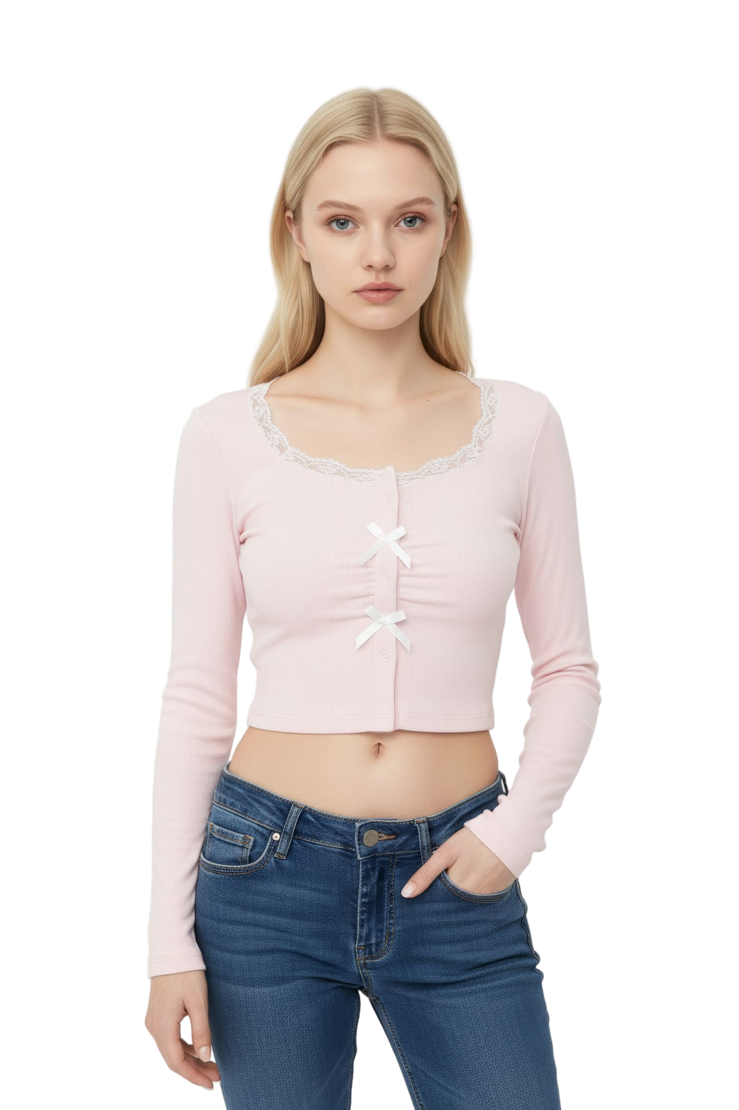 Pink Lace-Trimmed Top