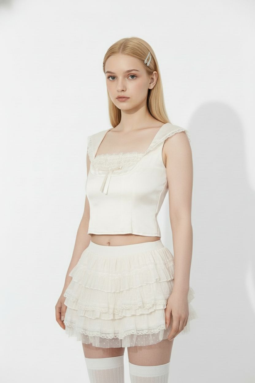 Satin Pink Apricot Top