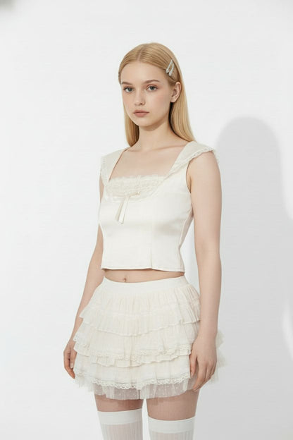 Satin Pink Apricot Top