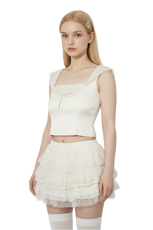 Satin Pink Apricot Top