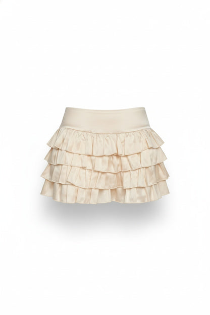 Pink Square-Neck Top with Ruffle Trim