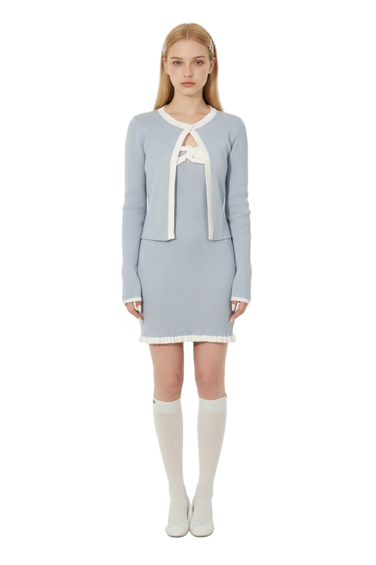 Miu Miu Aesthetic Knit Set – Cardigan + Camisole Dress
