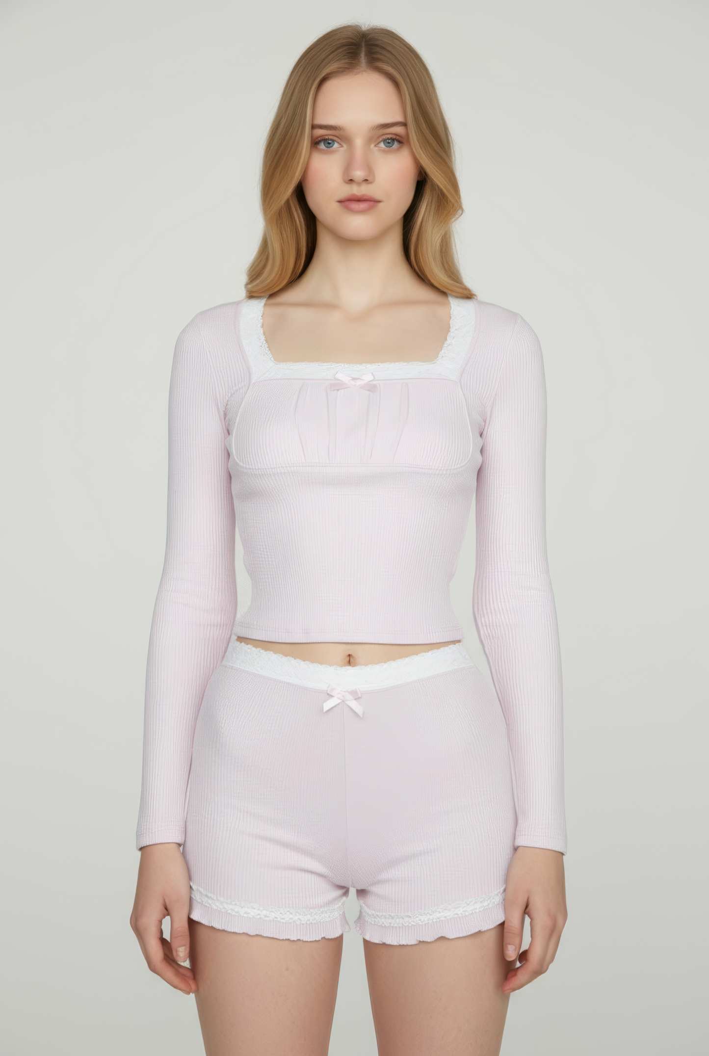 Lace Trimmed Two-Piece Loungewear