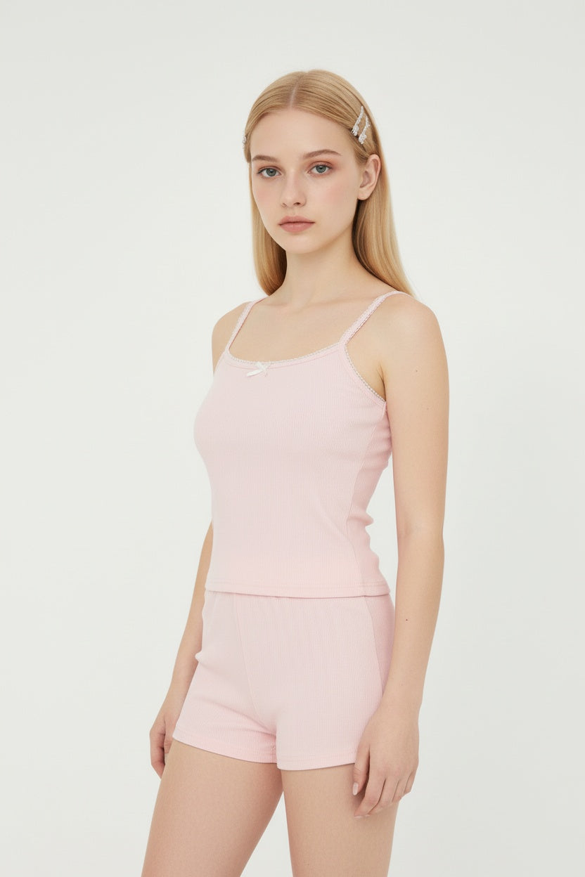 Soft Blush Pink Two-Piece Loungewear