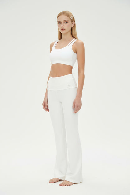 White Foldover Pant