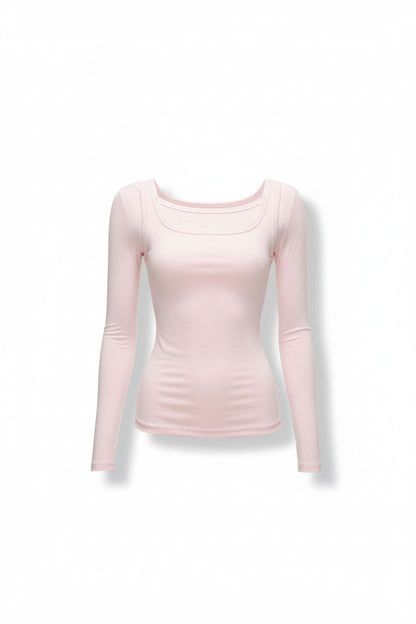 Pink Designer Layered-Look Top