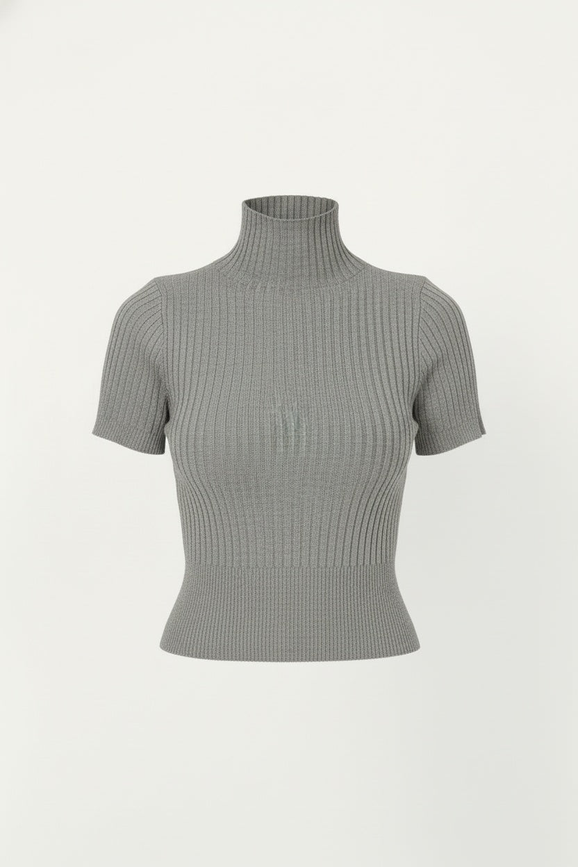Classic High-Neck Knit Top