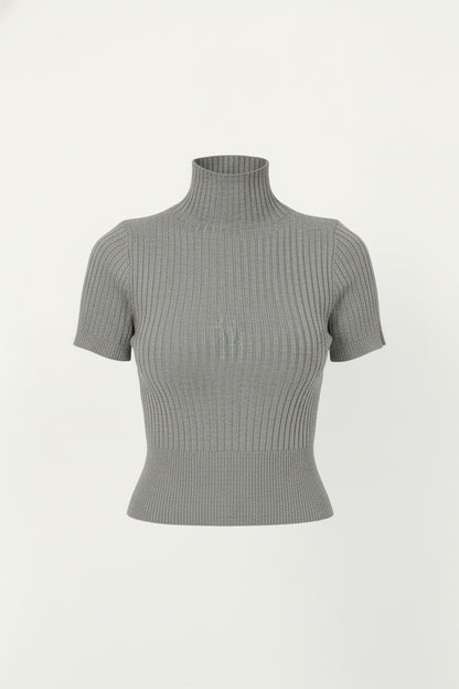 Classic High-Neck Knit Top