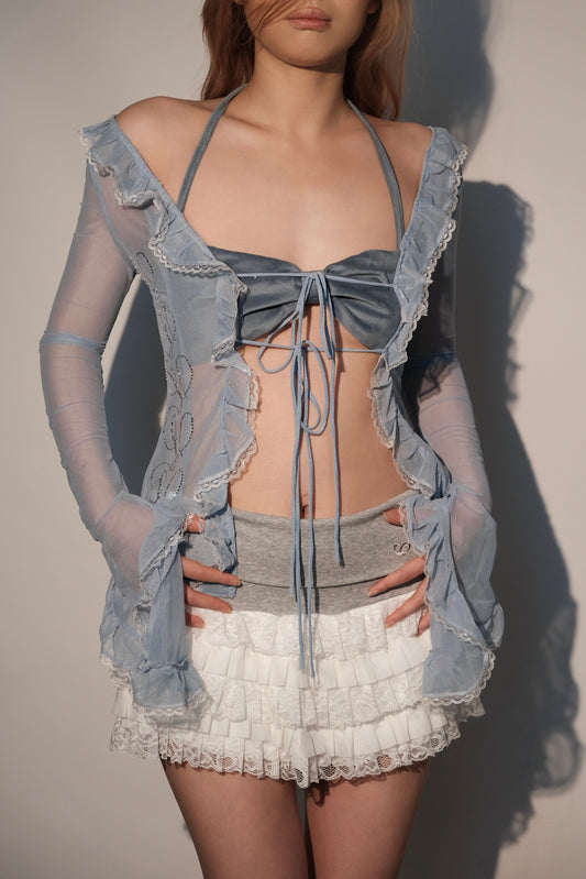 Blue Mesh Top