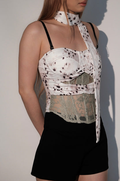Leopard Print Boned Corset