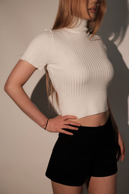 Classic High-Neck Knit Top