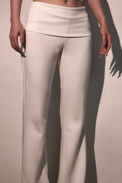 White Foldover Pant