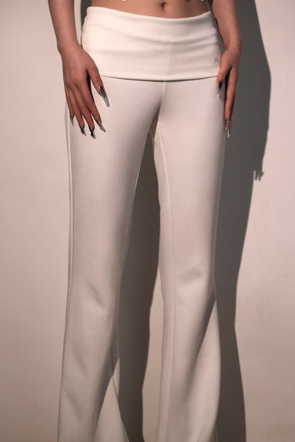 White Foldover Pant