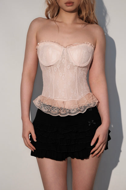 Pink Lace Corset Top