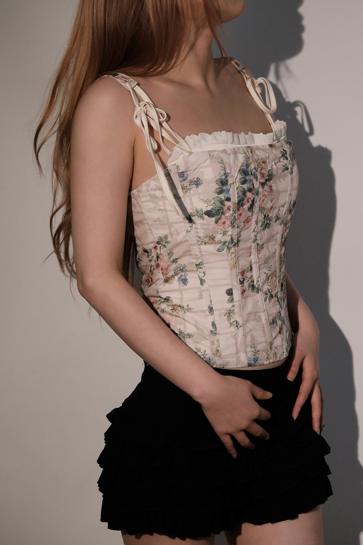 Ditsy Floral Bustier with Structural Boning & Soft Cups
