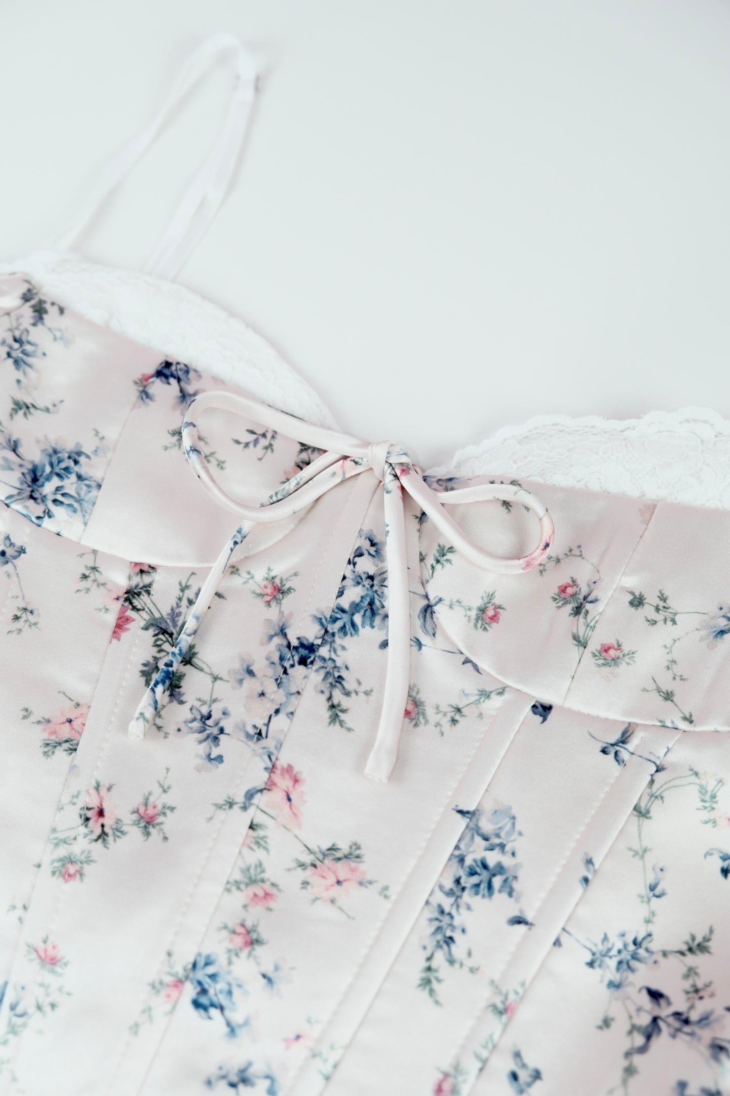 Structured Bustier Floral Slip Dress