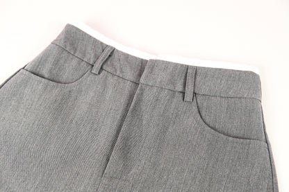 Cropped Knit Top with Doll Collar