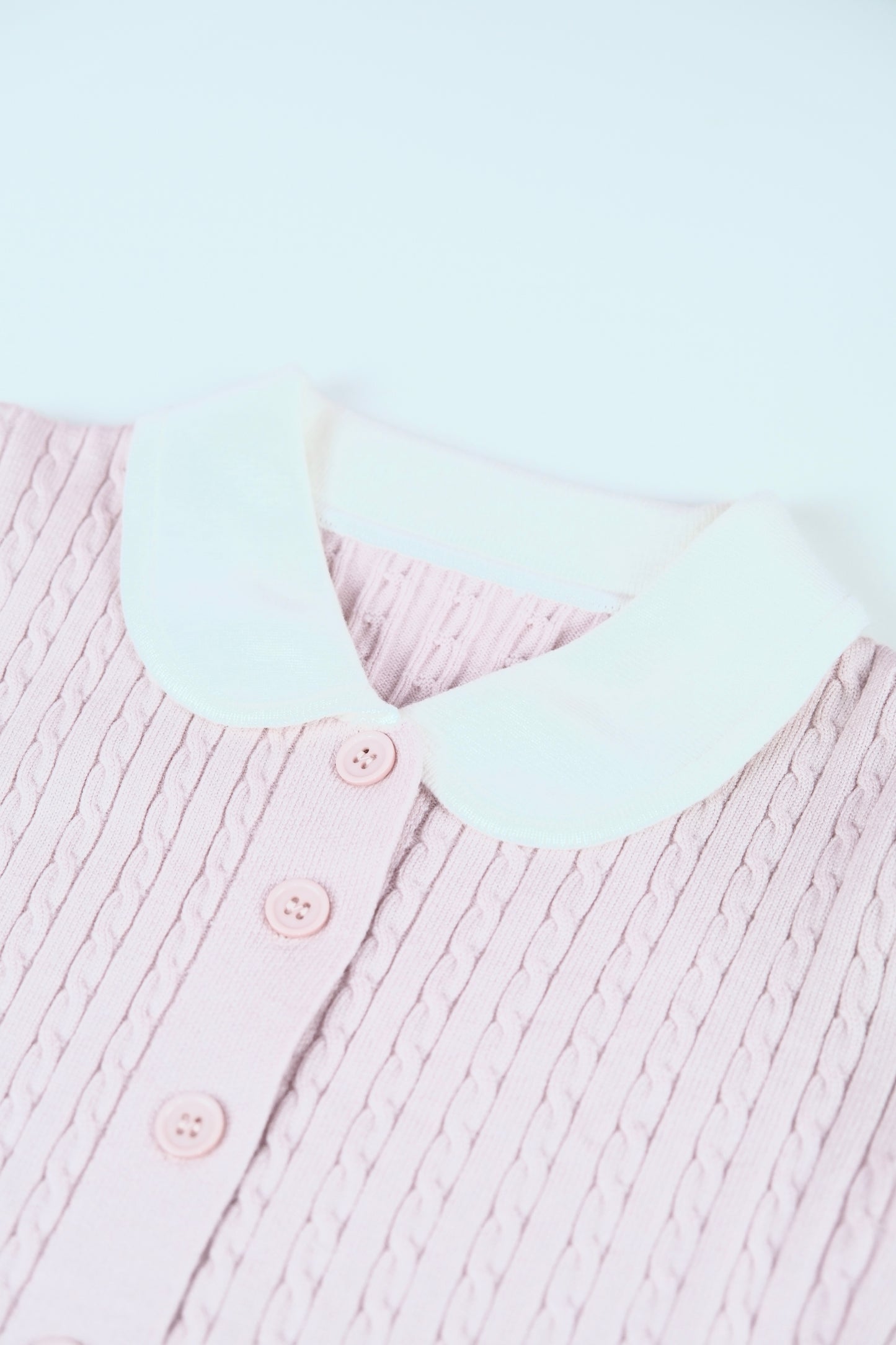 Cropped Knit Top with Doll Collar