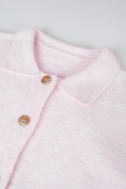 Pink Relaxed-Fit Knit Set with Shorts