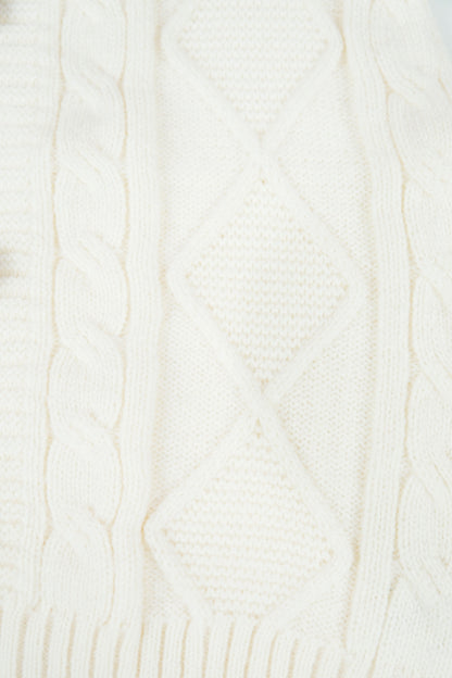 White Lace Knit Sweater Dress