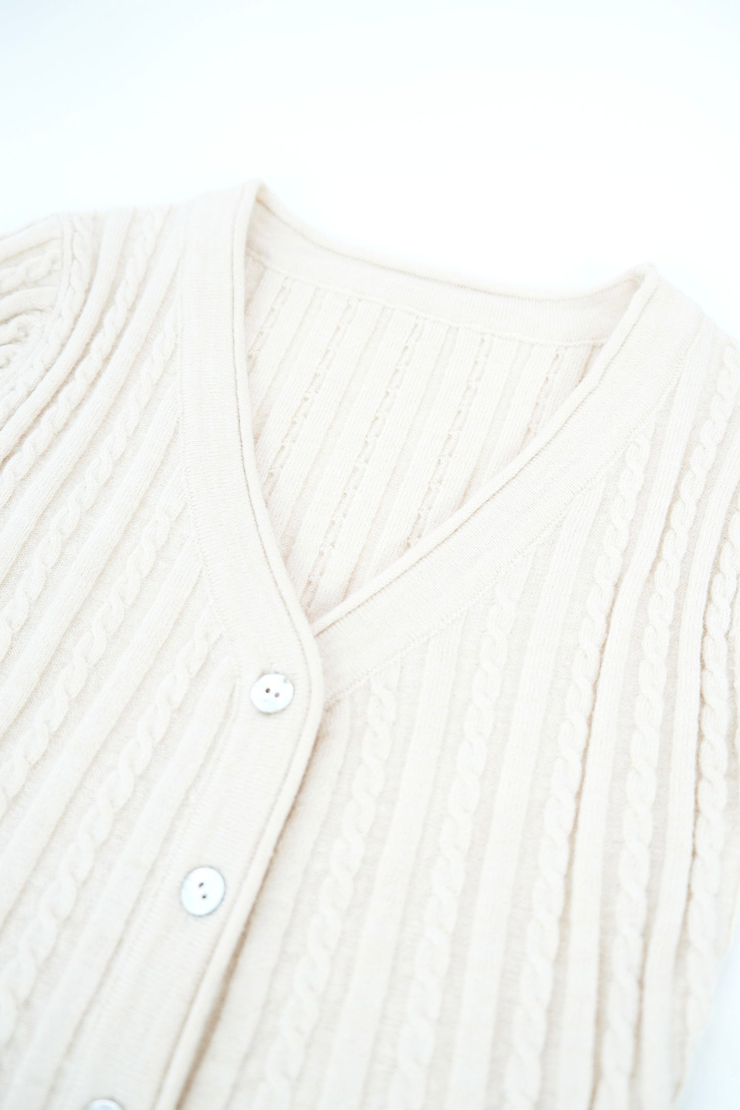 V-Neck Knit Cardigan & Pleated Skirt Set