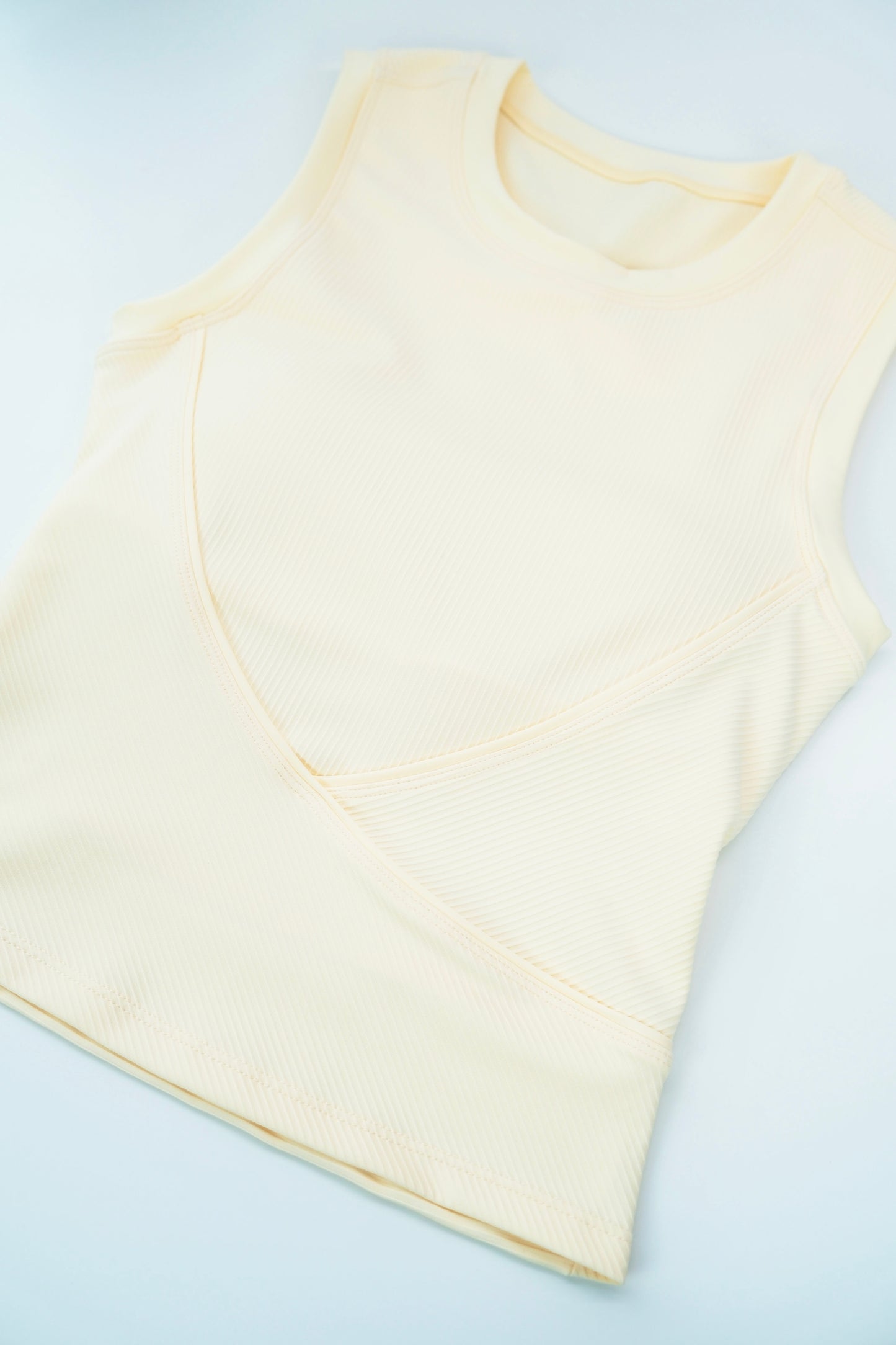 Butter Yellow Yoga Tank Top & Pleated Skirt Set