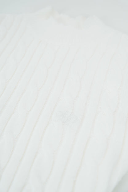 White Cable Knit Sweater & Mini Skirt Set