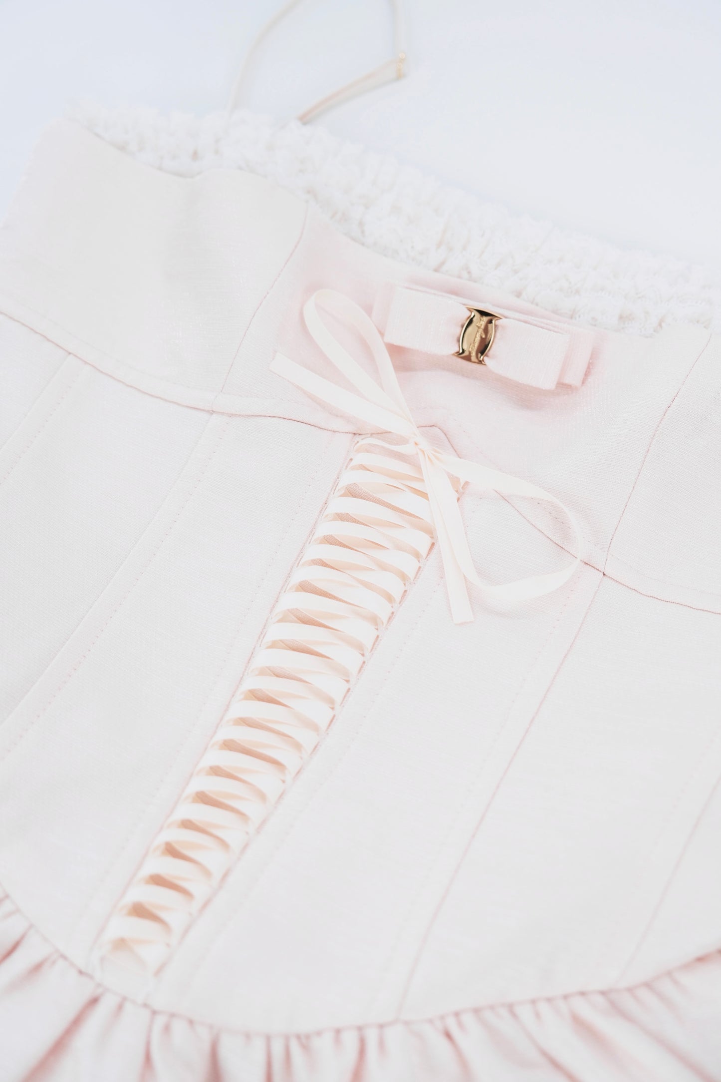 Sweet Bow-Accented Lace Slip Dress