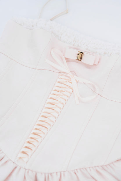 Sweet Bow-Accented Lace Slip Dress