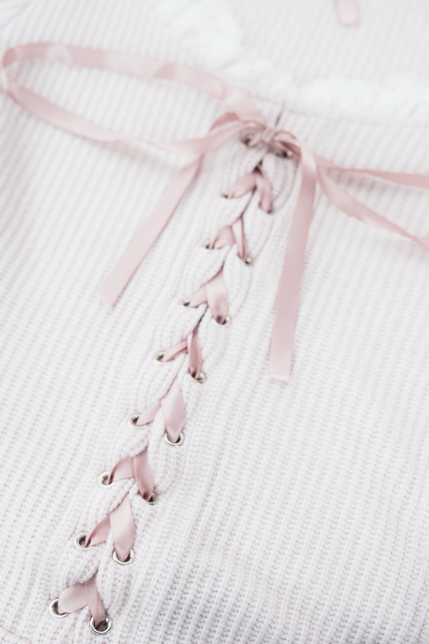 Lace-Knit Hooded Top & Pleated Skirt Set