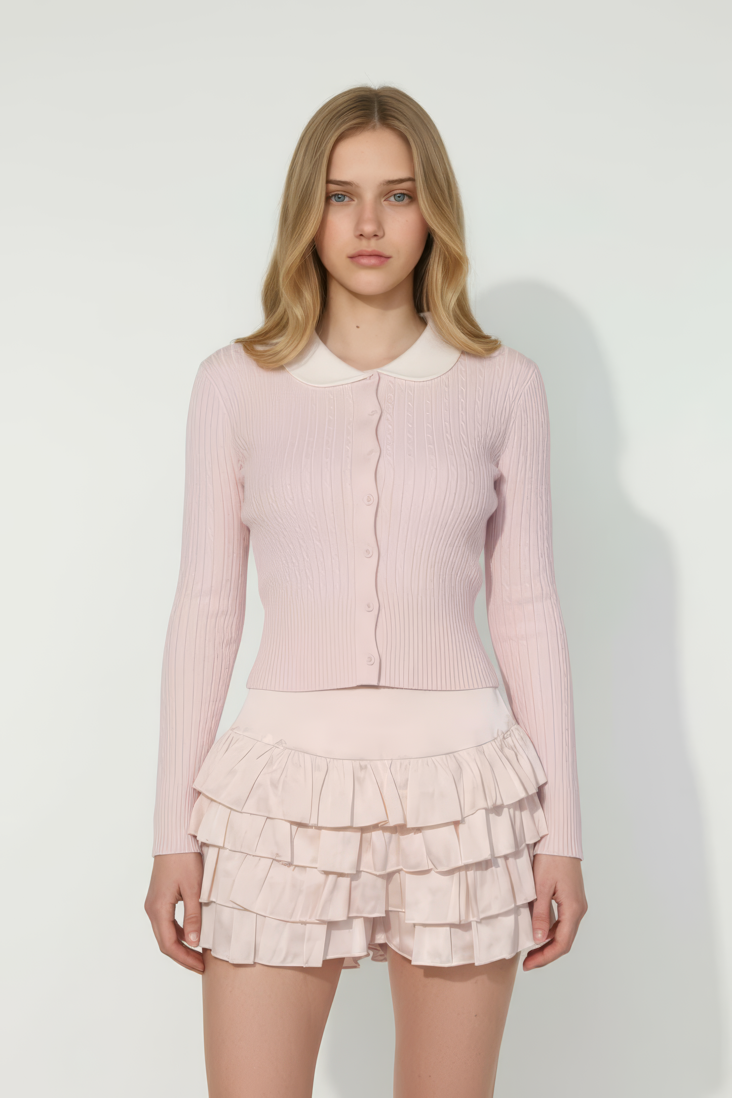 Dolly Collar Cable Knit Top