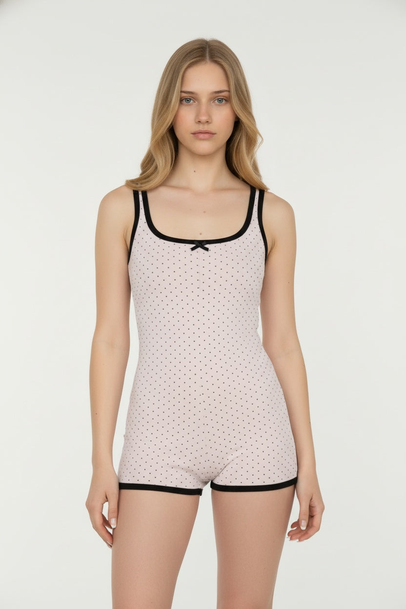 Pink Polka Dot Romper