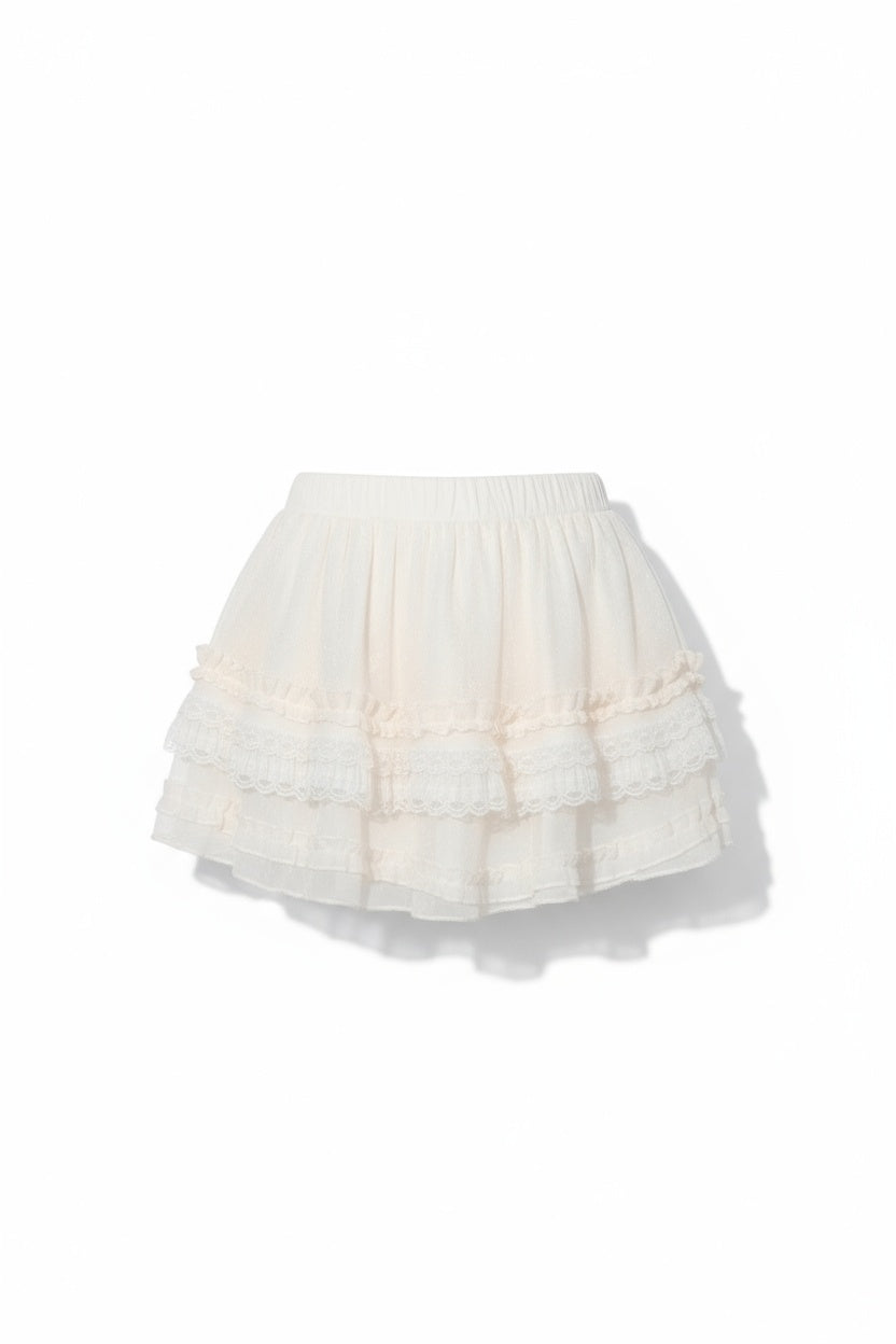 Cream Bow Accented Lace Blouse