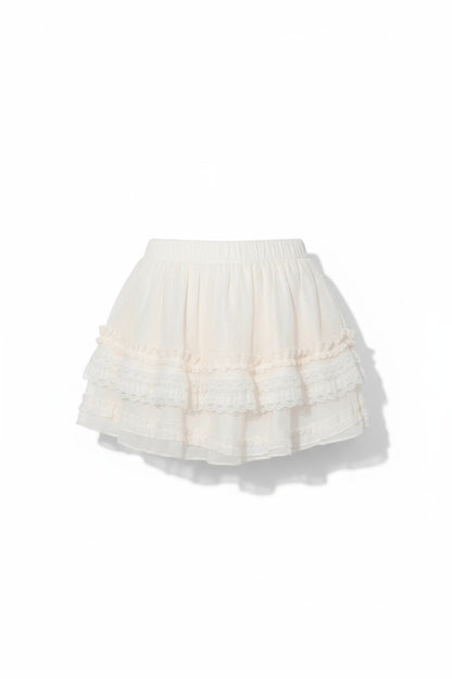 Cream Bow Accented Lace Blouse